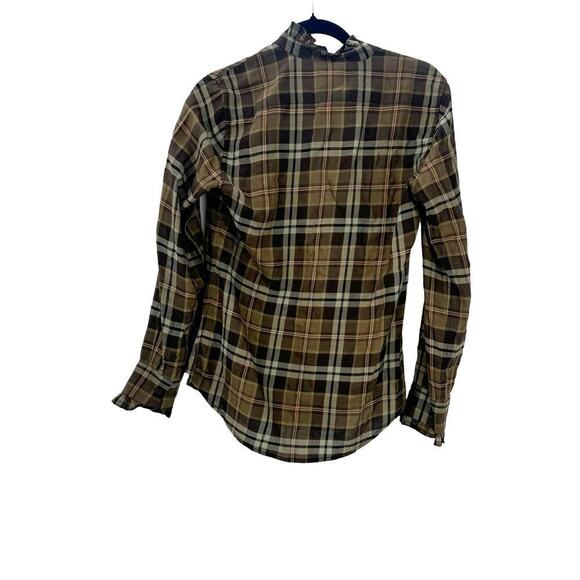 Nili Lotan Plaid Lydia Button Down Shirt Top Long Sleeve Brown Size XS NWT - Picture 7 of 12